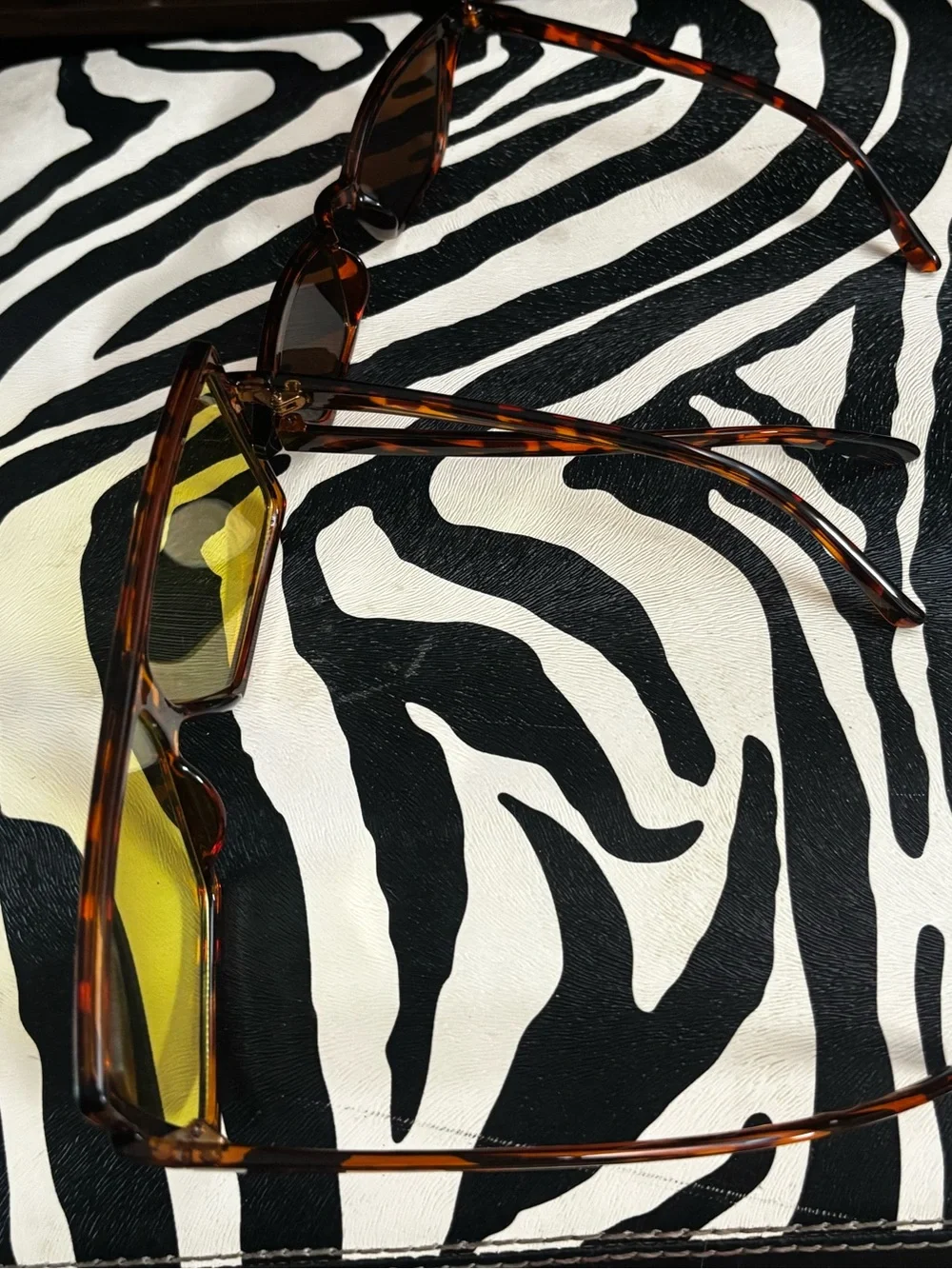 (3 for $30) Tortoiseshell Square Yellow Lens Sunglasses Bundle - Women